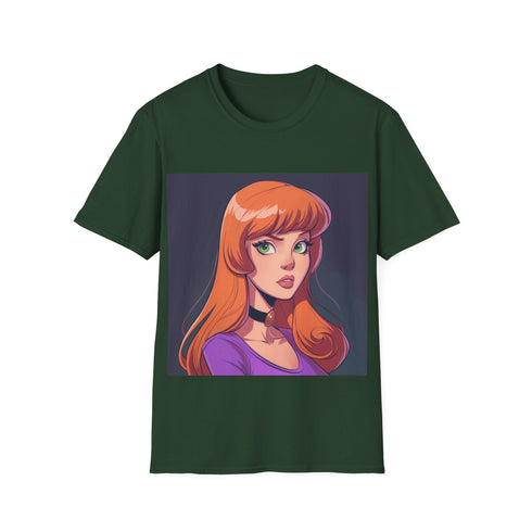 Charcoal cotton crew neck tee, Daphne Scooby-Doo summer t-shirt.