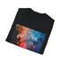 Abstract Charcoal Smoke Art T-Shirt: Cotton Crew Neck Regular Fit.