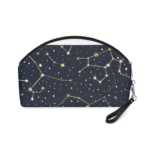 Glowing Constellation Stars Makeup Bag with zipper, 6.3" x 9.4" x 3.3''