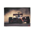 Sleek F1 car patterned sublimation blanket in 30'' x 40''.