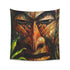 Spirit of Fiji Tapestry: Traditional mask design in vibrant colors | High-quality material, perfect for all seasons | Available in 34×40 or 57×57 sizes