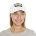 White rectangular Buckingham Palace watercolor cotton baseball cap for all.