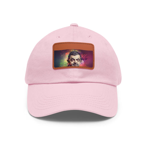 Neon watercolor baseball cap with white patch and rectangle shape.
