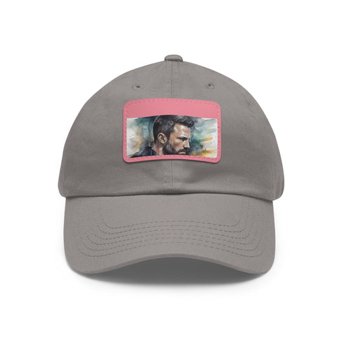Watercolor Batman cap with unique light brown patch, cotton, unisex.