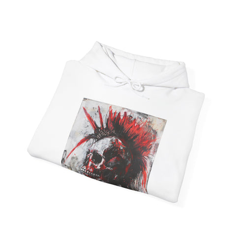 Punk skull navy hoodie, DTG design for men and women.