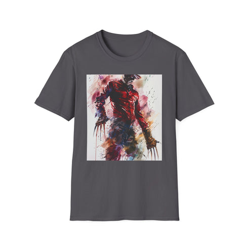 Charcoal crew neck cotton T-shirt featuring Freddy Krueger with razor-sharp claws