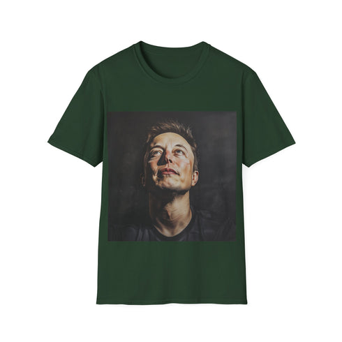 Charcoal cotton Elon Musk tee, regular fit for men and women.