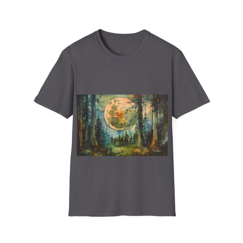 Galactic Adventure Tee featuring Endor Moon design in Charcoal.