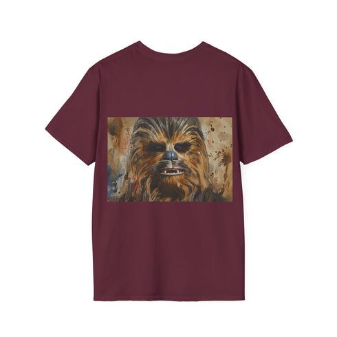 Chewbacca watercolor tee in charcoal, crew neck, DTG print, regular fit.