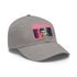 Vibrant neon watercolor cap with light brown rectangle patch.