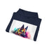 Standing Guard GSD Watercolor Navy Hoodie for Men and Women.
