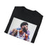 Charcoal crew neck t-shirt featuring watercolor Anthony Davis with iconic unibrow