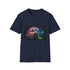 Neon watercolor Mike Tyson cotton T-shirt in charcoal crew neck design