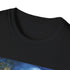 Charcoal cotton T-shirt with moonlit forest castle graphic regular fit