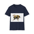 Watercolor bumblebee charcoal tee with soft cotton crew neck