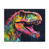 Cute neon T-Rex watercolor puzzle for exciting prehistoric fun.