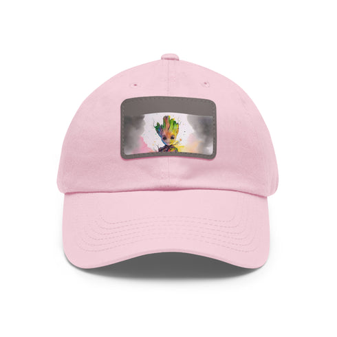 Vibrant neon watercolor Baby Groot baseball cap - unisex accessories.