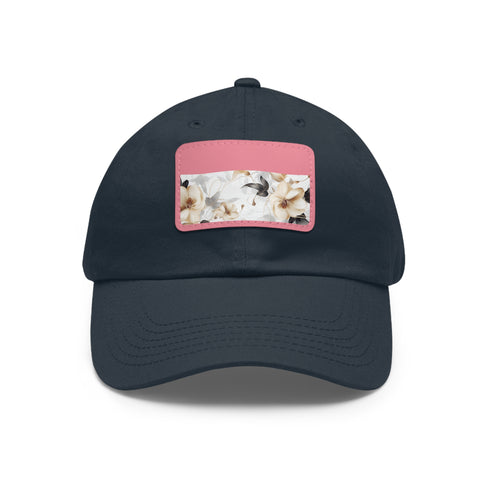 Botanical X-ray Blossom Cotton Cap with Light Brown Patch, Unisex.