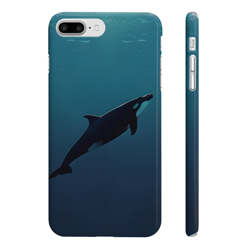 Whale design glossy phone case for iPhone 7 Plus and iPhone 8 Plus.