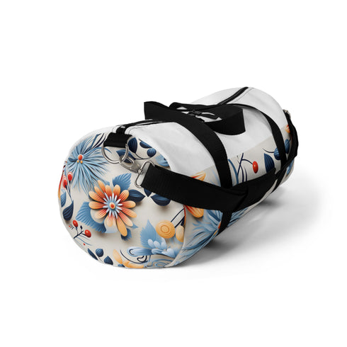 Floral pattern duffel bag, small, assembled in USA weekend getaway essential.