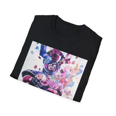 Charcoal Galactus T-shirt with cosmic graphic cotton crew neck regular fit