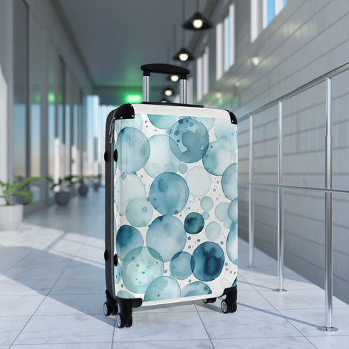 Ocean Blue Eyes Suitcase: Dazzling Small Black Travel Bag Accessory