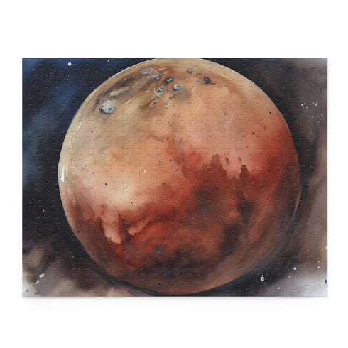 Mars Watercolor Jigsaw Puzzle with Stunning Red Planet Landscapes.