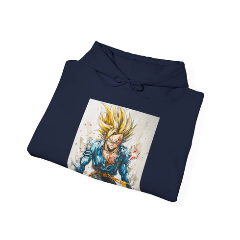 Navy Trunks Super Saiyan Fury Hoodie for Men and Women.