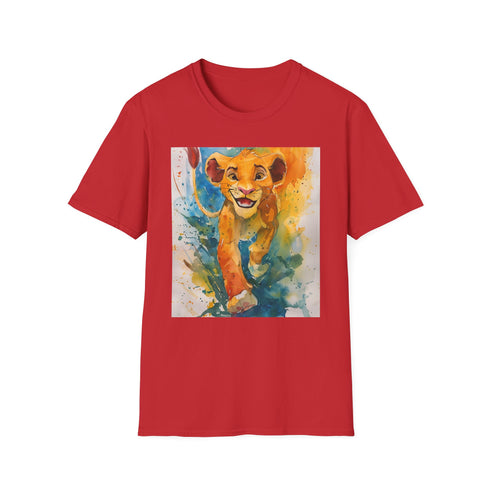 Charcoal cotton T-shirt with playful young Simba Lion King graphic