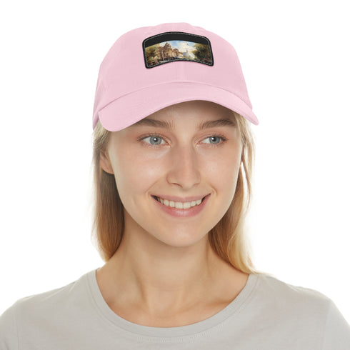 Melbourne Tram Style Baseball Cap - White Light Brown Rectangle Variant