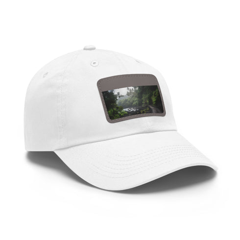 Maui Island Paradise Baseball Cap in White with Light Brown Patch