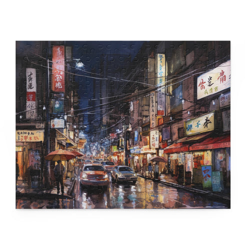 Tokyo Night Skyline Jigsaw Puzzle - Panoramic view of illuminated cityscape, perfect for relaxing nights