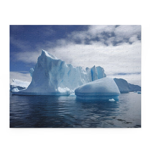 Antarctic Ice Jigsaw Puzzle with icebergs, glaciers, snowy landscapes.