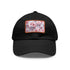 White baseball cap with cherry blossom 3D seamless design.