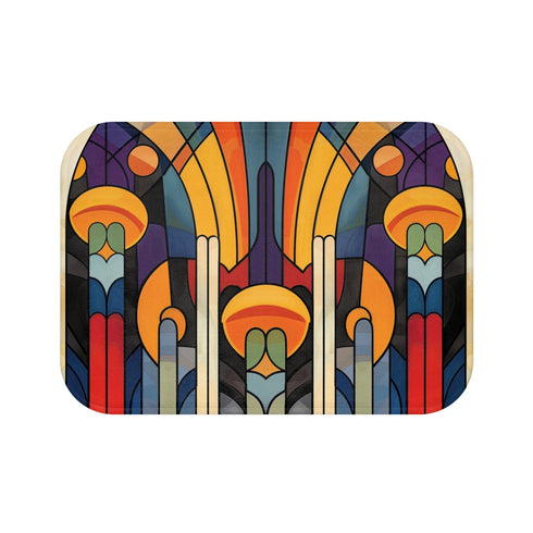 Abstract geometric pattern Deco Luxe bath mat for luxurious bathroom.