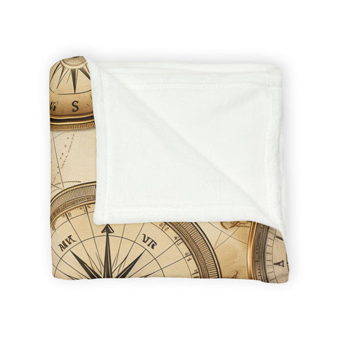 Vintage Cartography Explorer Maps Seamless Plush Fleece Throw Blanket - View 5 | Prints With Passion