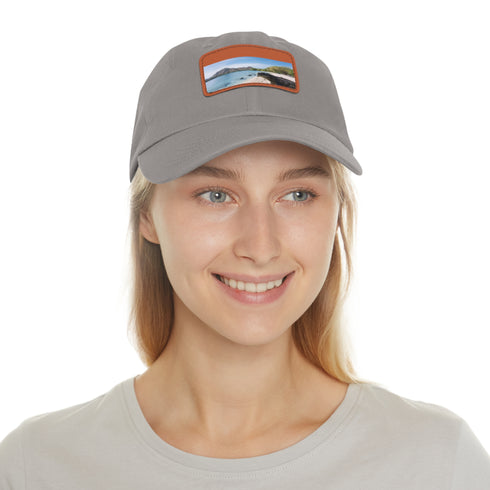 Stylish white baseball cap with Komodo dragon design for adventurers.