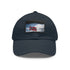 Stylish white baseball cap with red, white, blue Norwegian flag patch.