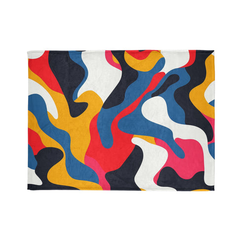 Vibrant abstract blanket with bold hues perfect for cozy nights.