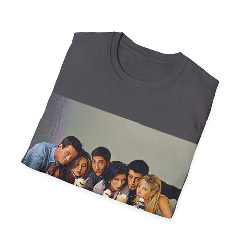 Iconic Friends Cast Tee in Charcoal, Crew Neck, Regular Fit