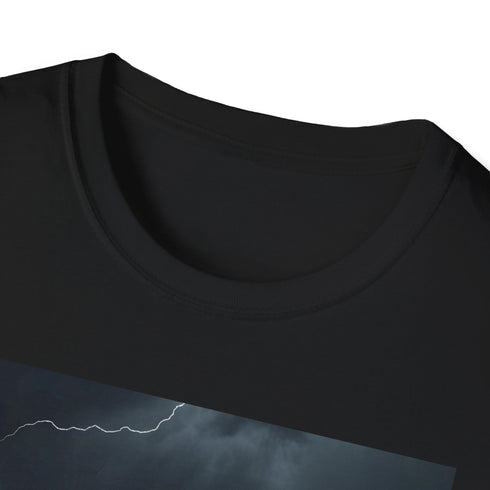 Symphony of Power in Natures Embrace Charcoal Cotton T-Shirt