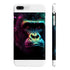 Watercolor gorilla phone case, vibrant neon jungle design.