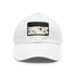 Botanical XRay patterned white cotton baseball cap with light brown rectangle patch.