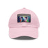 Koala Chic watercolor baseball cap, white with light brown patch.