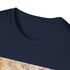 Charcoal cotton T-shirt with vintage airplane and travel stamp adventure design