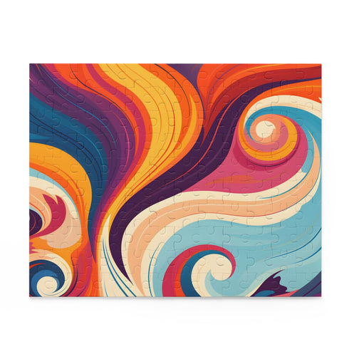 Colorful 70s inspired marine texture puzzle for retro puzzle fun.