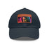Neon watercolor baseball hat with light brown rectangle patch.