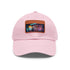Neon Watercolor Splash Baseball Cap in White with Light Brown Patch