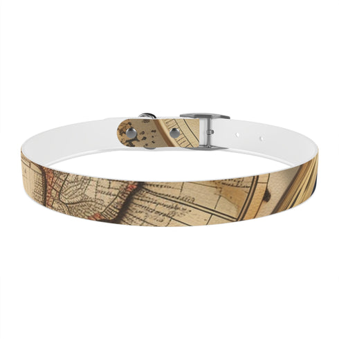 Wanderlust Dog Collar: Vintage Maps