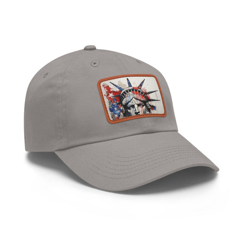 American flag baseball cap with unique line drawing splash design.